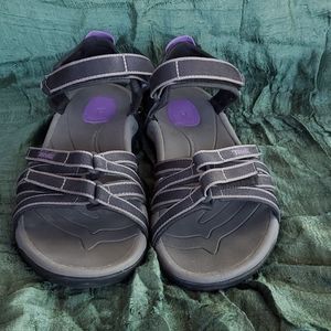 TEVA Black and Purple Tirra Sandals size 9